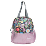 AMARY Spacious Lunch Bag with Front Pockets & Bottle Holder | Sturdy & Lightweight Special Material | Water-Repellent Tiffin Bag, Meal Storage Bag for Office, School, Travel & Picnic (Flower, Lavender )