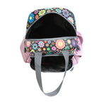 AMARY Spacious Lunch Bag with Front Pockets & Bottle Holder | Sturdy & Lightweight Special Material | Water-Repellent Tiffin Bag, Meal Storage Bag for Office, School, Travel & Picnic (Flower, Lavender )