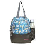 AMARY Lunch Bag with Front Pockets & Bottle Holder | Sturdy Light Weight Special Material | Water Repellent | Spacious Tiffin Bag, Lunch Bag, Storage Bag for All Purpose Needs (Astronaut Moon, Gray)