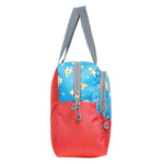 AMARY Lunch Bag with Front Pockets & Bottle Holder | Sturdy Light Weight Special Material |Water Repellent | Spacious Tiffin Bag, Lunch Bag, Bag for All Purpose Needs ( Galaxy Universe, Red)