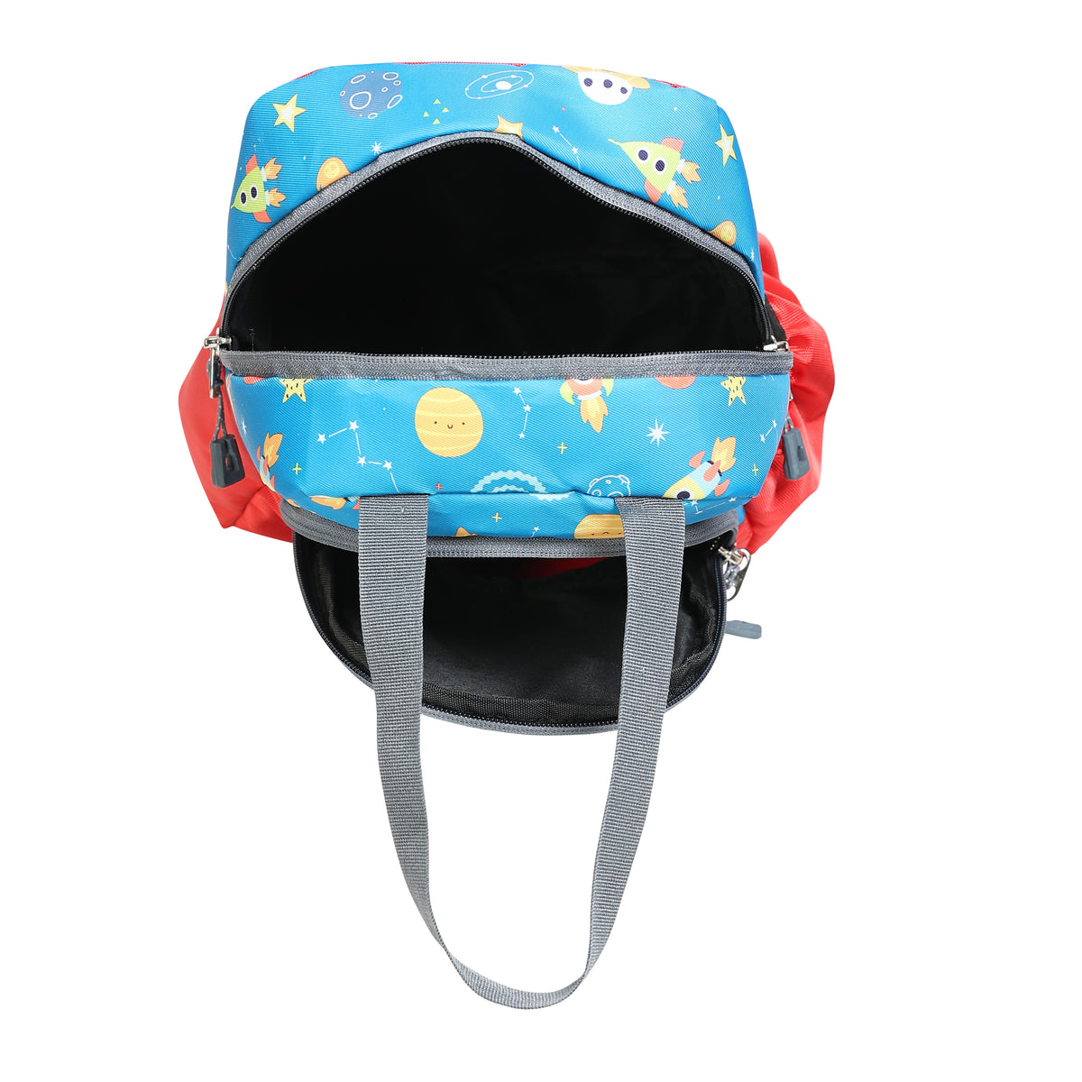 AMARY Lunch Bag with Front Pockets & Bottle Holder | Sturdy Light Weight Special Material |Water Repellent | Spacious Tiffin Bag, Lunch Bag, Bag for All Purpose Needs ( Galaxy Universe, Red)