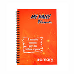 Amary My Daily Planner – 160 Pages, 90 GSM, Wire-O Bound | Organize Your Day with To-Do Lists, Priorities, Goal & Wellness Tracker, Appointments, Deadlines, Reminders, Notes | Saffron