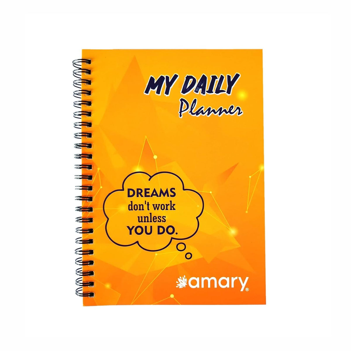 Amary My Daily Planner – 160 Pages, 90 GSM, Wire-O Bound | Organize Your Day with To-Do Lists, Priorities, Goal & Wellness Tracker, Appointments, Deadlines, Reminders, Notes | Orange