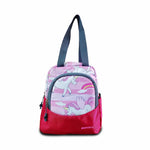 AMARY Lunch Bag with Front Pockets & Bottle Holder | Sturdy Light Weight Special Material | Water Repellent | Spacious Tiffin Bag, Lunch Bag, Storage Bag for All Purpose Needs (Unicorn, Pink)