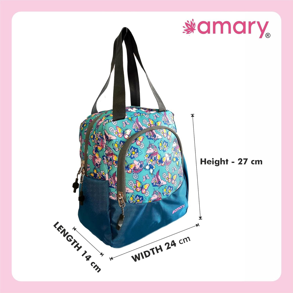 AMARY Whimsical Butterfly Bliss Lunch Bag – Stylish, Spacious & Perfect for Fresh Meals On-The-Go!
