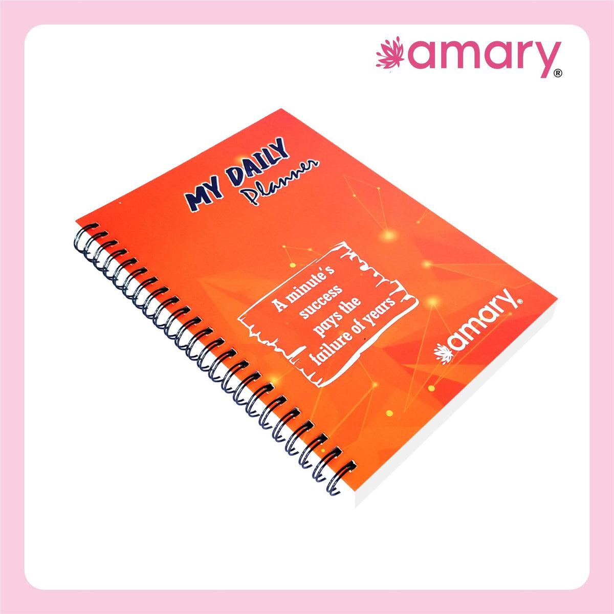 Amary My Daily Planner – 160 Pages, 90 GSM, Wire-O Bound | Organize Your Day with To-Do Lists, Priorities, Goal & Wellness Tracker, Appointments, Deadlines, Reminders, Notes | Saffron