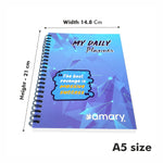 AMARY My Daily Planner – 160 Pages, 90 GSM, Wire-O Bound | Organize Your Day with To-Do Lists, Priorities, Goal & Wellness Tracker, Appointments, Deadlines, Reminders, Notes | Blue