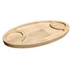 Amary Rubber Wood Oval Serving Tray – Multifunctional Tray with Sauce Dip Spaces, Easy to Carry & Decorate