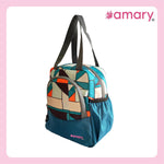 AMARY Trendy Lunch Bag – Abstract Aqua Blue | Stylish, Spacious & Lightweight for Work, School & Travel