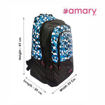AMARY Dynamic Blue Geometric Backpack – Trendy, Spacious & Durable for Work, School & Adventures!