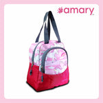 AMARY Lunch Bag with Front Pockets & Bottle Holder | Sturdy Light Weight Special Material | Water Repellent | Spacious Tiffin Bag, Lunch Bag, Storage Bag for All Purpose Needs (Unicorn, Pink)