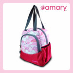 AMARY Lunch Bag with Front Pockets & Bottle Holder | Sturdy Light Weight Special Material | Water Repellent | Spacious Tiffin Bag, Lunch Bag, Storage Bag for All Purpose Needs (Unicorn, Pink)
