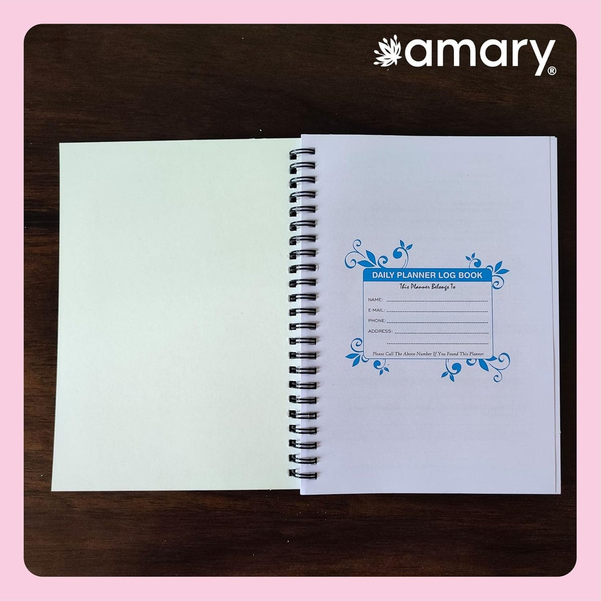Amary My Daily Planner – 160 Pages, 90 GSM, Wire-O Bound | Organize Your Day with To-Do Lists, Priorities, Goal & Wellness Tracker, Appointments, Deadlines, Reminders, Notes | Orange