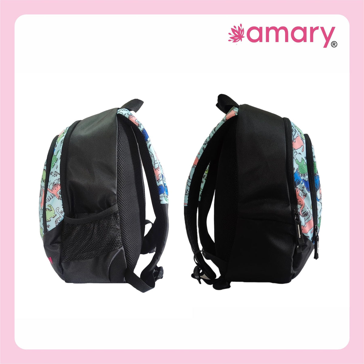 AMARY Dino Kids School Bag Small – Compact & Lightweight Backpack with Fun Dinosaur Design | Ideal for Preschool & Kindergarten
