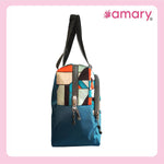 AMARY Trendy Lunch Bag – Abstract Aqua Blue | Stylish, Spacious & Lightweight for Work, School & Travel