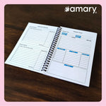 AMARY My Daily Planner – 160 Pages, 90 GSM, Wire-O Bound | Organize Your Day with To-Do Lists, Priorities, Goal & Wellness Tracker, Appointments, Deadlines, Reminders, Notes | Blue