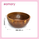 Amary Sheesham Wood Serving Bowl – Ideal for Salads, Fruits & Popcorn, Space-Saving & Stackable
