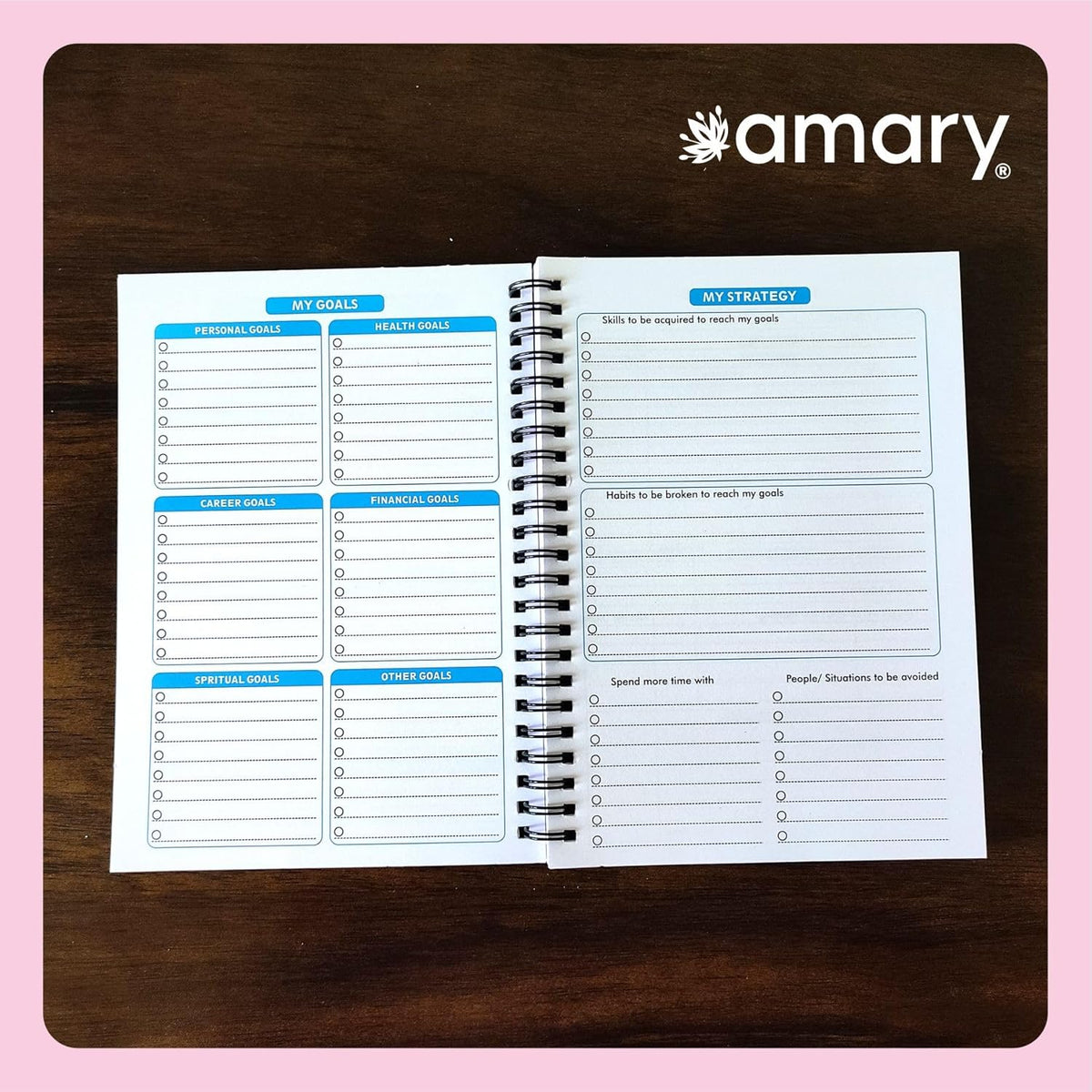 Amary My Daily Planner – 160 Pages, 90 GSM, Wire-O Bound | Organize Your Day with To-Do Lists, Priorities, Goal & Wellness Tracker, Appointments, Deadlines, Reminders, Notes | Orange