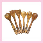 Amary Sheesham Wood Cooking Spoon Set – Handmade Non-Stick Frying Spoons, Ladles & Spatulas (Set of 6)