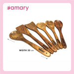 Amary Sheesham Wood Cooking Spoon Set – Handmade Non-Stick Frying Spoons, Ladles & Spatulas (Set of 6)