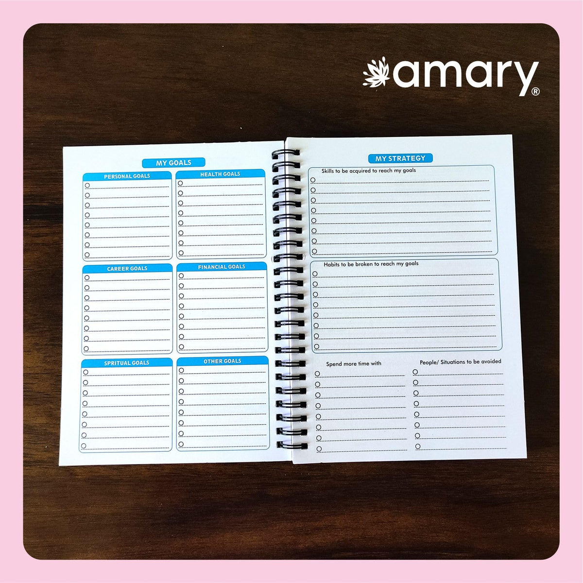 Amary My Daily Planner – 160 Pages, 90 GSM, Wire-O Bound | Organize Your Day with To-Do Lists, Priorities, Goal & Wellness Tracker, Appointments, Deadlines, Reminders, Notes | Purple