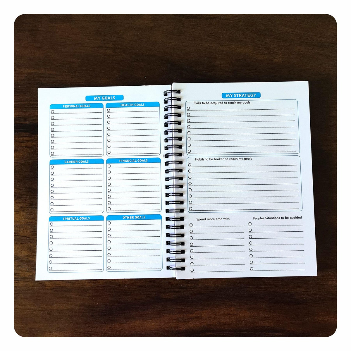 AMARY My Daily Planner – 160 Pages, 90 GSM, Wire-O Bound | Organize Your Day with To-Do Lists, Priorities, Goal & Wellness Tracker, Appointments, Deadlines, Reminders, Notes | Blue