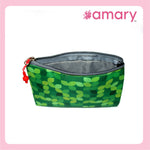 AMARY Multifunctional Pouch – Lightweight Matty Fabric Organizer with Zipper Compartment | Ideal for Work, School & Daily Use (Green)