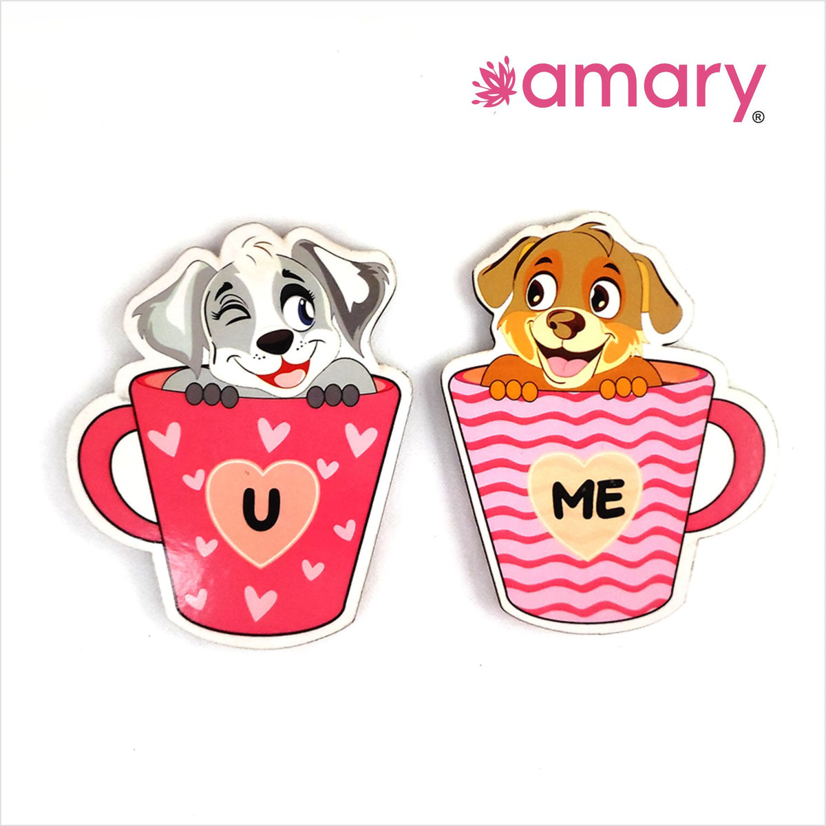 Amary MDF Fridge Magnet – U & Me | Quotes, Interactive, Funny & Intellectual Fridge Magnets | Gift and Decoration Gift| Set of 2