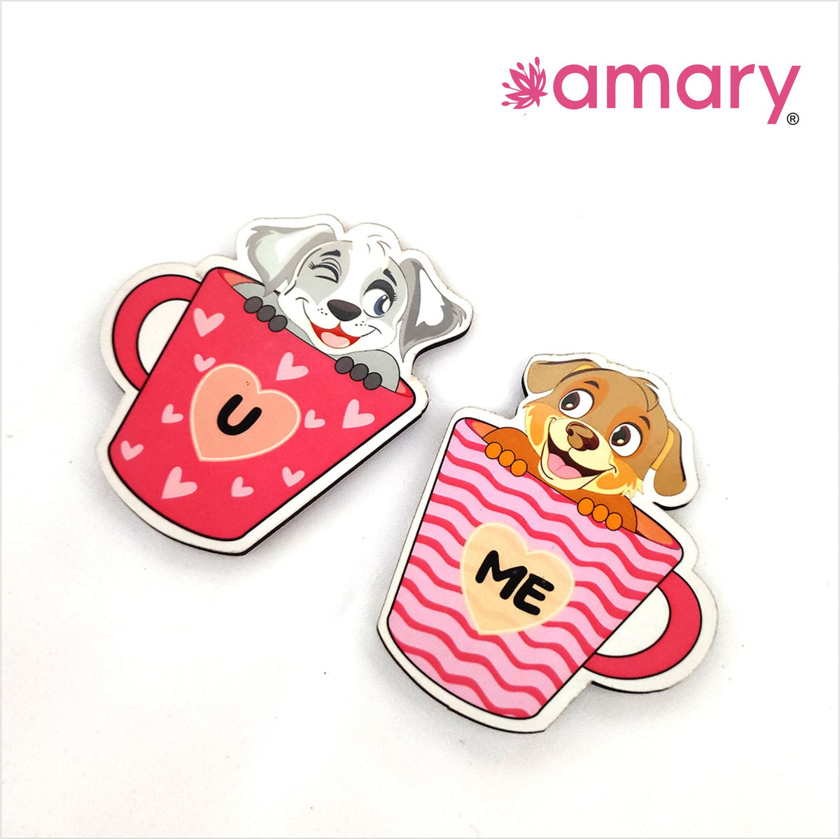 Amary MDF Fridge Magnet – U & Me | Quotes, Interactive, Funny & Intellectual Fridge Magnets | Gift and Decoration Gift| Set of 2