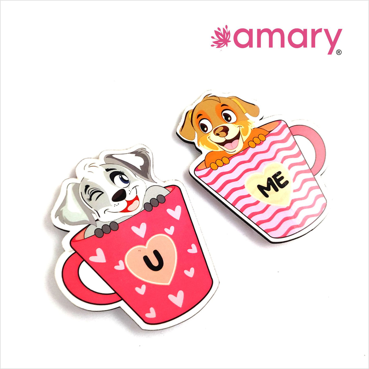 Amary MDF Fridge Magnet – U & Me | Quotes, Interactive, Funny & Intellectual Fridge Magnets | Gift and Decoration Gift| Set of 2