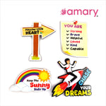 Amary MDF Fridge Magnet – Positivity Every Day | Quotes, Interactive, Funny & Intellectual Fridge Magnets | Gift and Decoration Gift| Set of 4