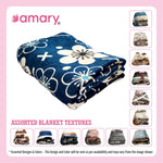 Amary Single Bed Plush Flannel Blanket | Reversible, Lightweight & Cozy | Heavy Duty, Soft, Skin-Friendly | All Seasons Comfort for Home, Camping, Travel | 240cm x 150cm (Assorted Design)