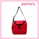 AMARY Lunch Bag | Water-Resistant PU Fabric | Durable, Lightweight & Spacious | YKK Zipper, Adjustable Strap, Nylon Thread | Ideal for Office, School & Travel (Red)