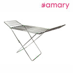 Amary Premium Heavy- Duty Stainless Steel Foldable Cloth Dryer Stand | Double Rack, Spacious Design, Easy Storage, Pre-assembled and Easy to use (Big – 196cmx61cmx112cm)