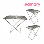 Amary Premium Heavy- Duty Stainless Steel Foldable Cloth Dryer Stand | Double Rack, Spacious Design, Easy Storage, Pre-assembled and Easy to use (Medium – 165cmx55cmx100cm)