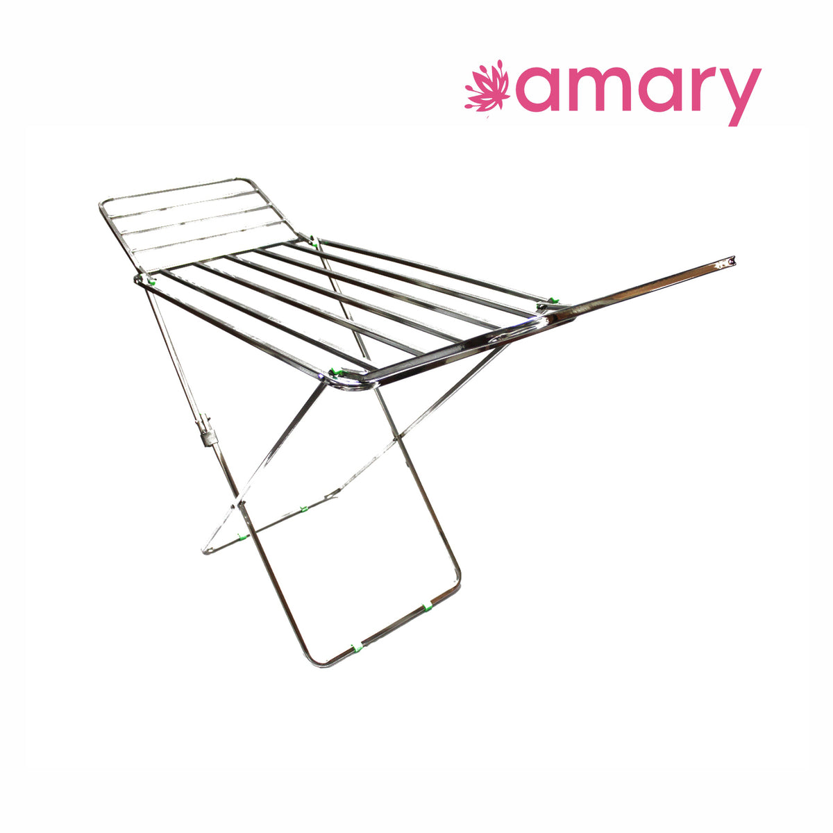 Amary Premium Heavy- Duty Stainless Steel Foldable Cloth Dryer Stand | Double Rack, Spacious Design, Easy Storage, Pre-assembled and Easy to use (Small – 144cmx51cmx88cm)