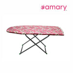 Amary Premium Wooden Ironing Board/Table with Iron Holder – Heavy-Duty Frame, Adjustable Height, Compact & Portable Design for Easy Storage, Pre-Assembled, User-Friendly (Assorted Design, 122cm x 38cm)