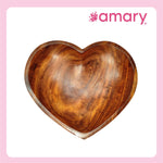 Amary Sheesham Wood Heart-Shaped Serving Bowl (20cm) | Perfect for Salads, Fruits, Snacks & Popcorn | Space-Saving & Stackable | Elegant Kitchen Décor & Great Gift