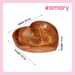 Amary Sheesham Wood Heart-Shaped Serving Bowl (20cm) | Perfect for Salads, Fruits, Snacks & Popcorn | Space-Saving & Stackable | Elegant Kitchen Décor & Great Gift