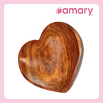Amary Sheesham Wood Heart-Shaped Serving Bowl (20cm) | Perfect for Salads, Fruits, Snacks & Popcorn | Space-Saving & Stackable | Elegant Kitchen Décor & Great Gift