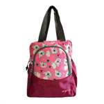 AMARY Lunch Bag with Front Pockets & Bottle Holder | Sturdy Light Weight Special Material |Water Repellent | Spacious Tiffin Bag, Lunch Bag, Bag for All Purpose Needs (Teddy bear,Voilet)