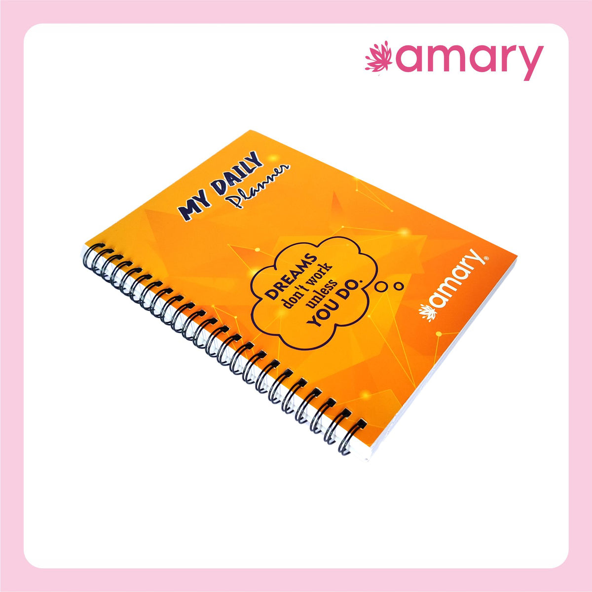 Amary My Daily Planner – 160 Pages, 90 GSM, Wire-O Bound | Organize Your Day with To-Do Lists, Priorities, Goal & Wellness Tracker, Appointments, Deadlines, Reminders, Notes (Orange )