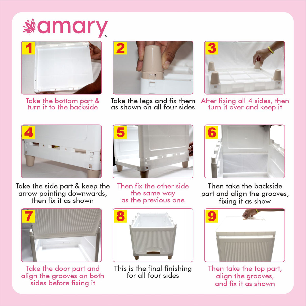 AMARY 2-Layer Cupboard Drawer Storage Box – Durable White Plastic Organizer for Clothes, Toys, Accessories & More
