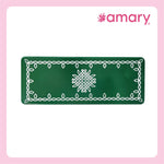 Amary Pooja Chowki | Wooden Palaka/Mane Pedestal for Puja and Diya stand |Traditional MDF Base with Intricate Design | Durable & Decorative | Rectangle Shape – Orange (Small - 26cm x10cm)