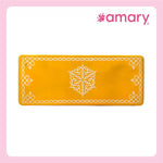 Amary Pooja Chowki | Wooden Palaka/Mane Pedestal for Puja and Diya stand |Traditional MDF Base with Intricate Design | Durable & Decorative | RectangleShape – Orange (Medium - 30cm x12cm)