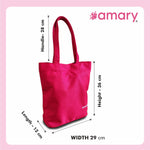 AMARY Women's Tote Bag – Stylish Huckaback Fabric, Magnetic Closure, Durable & Versatile for Work, Travel & Everyday Use(Red)