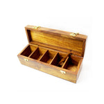 Amary Handcrafted Sheesham Wooden Spice Box Set with 5 Compartments & Spoon – Ideal for Spices, Masala, Dry Fruits, and Kitchen Storage | Decorative Handmade Organizer