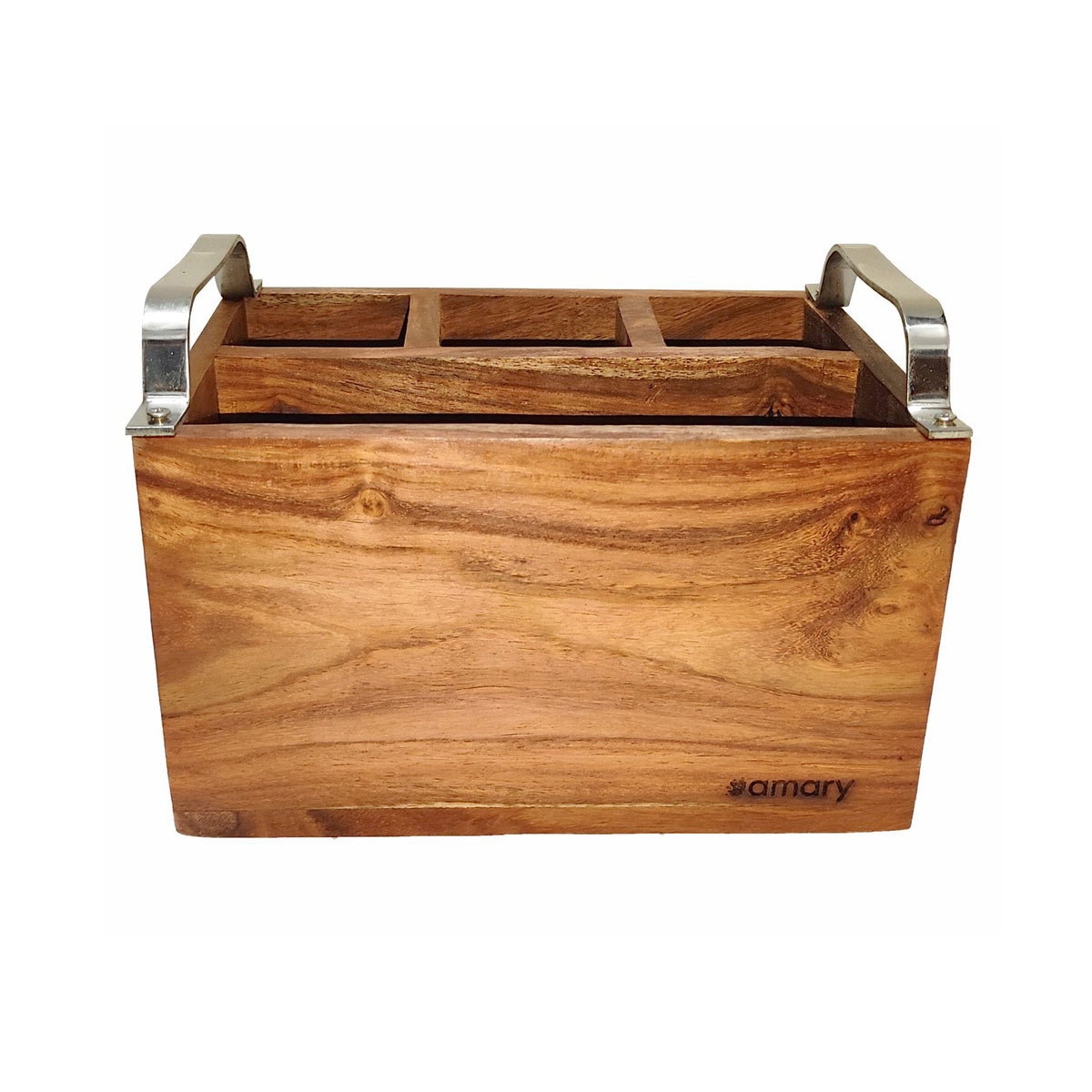 Amary Premium Sheesham Wood Cutlery Holder – Eco-Friendly Spoon Stand for Kitchen & Dining Décor