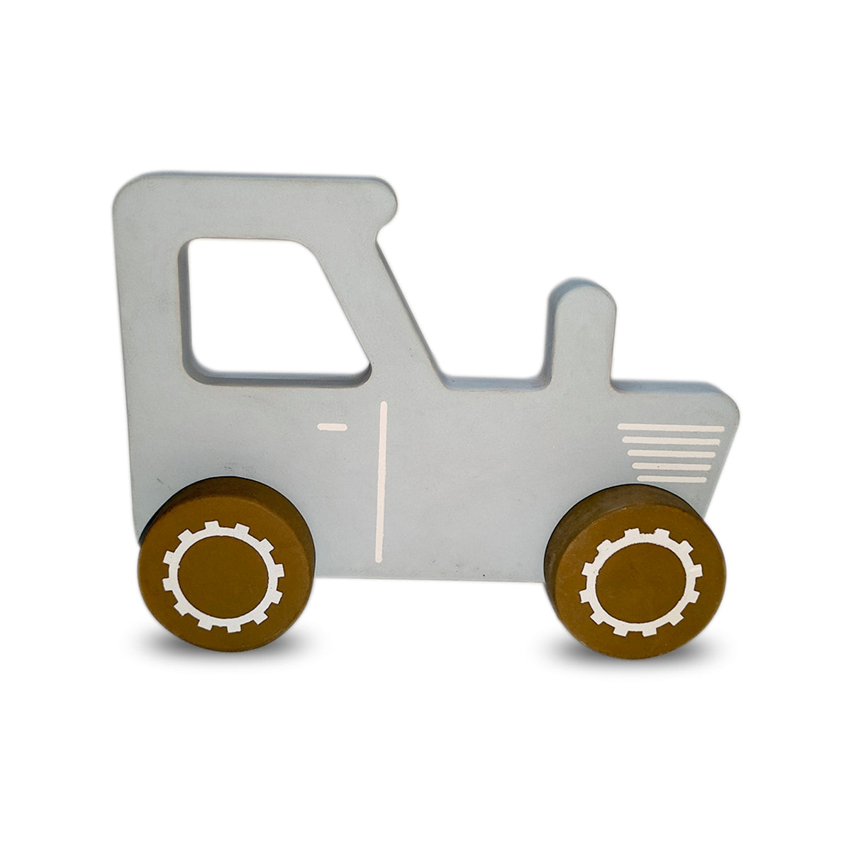 Avian Wooden Blue Push & Pull Tractor Toy | Eco-Friendly & Non-Toxic | Develops Motor Skills | For Kids 1+