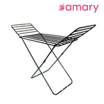 Amary Premium Cloth Dryer Stand- 3 Way Folding, Heavy-Duty Pipe Design with 18 Drying Rail, Spacious Double Rack | Compact, Pre-assembled, Easy Storage & Use (Big, Black– 162cmx55cmx106cm)